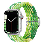 Avizar Bracelet pour Apple Watch 41mm et 40mm et 38 mm Nylon Tressé Ajustable par Boucle Métallique  vert citron
