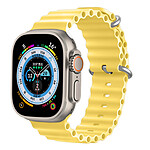 Dux Ducis Bracelet pour Apple Watch 41mm / 40mm / 38 mm Silicone Ajustable Design Wavy jaune