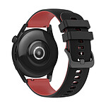 Avizar Bracelet pour Huawei Watch GT3 46mm Silicone BiColore Texturé Noir / Rouge