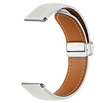 Avizar Bracelet pour Galaxy Watch 5 / 5 Pro / 4 Cuir Fermoir Boucle Magnétique blanc