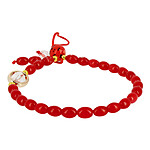Avizar Bijou de Téléphone Bracelet à Perles ovales Collection Asia rouge