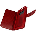 Avizar Etui pour Smartphone 5,0 à 5,3 pouces Clapet Portefeuille Multi Rangements Caméra Slide  rouge