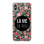 Evetane Coque iPhone Xs Max silicone transparente Motif La Vie en Rose ultra resistant