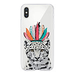 Evetane Coque iPhone X/Xs 360 intégrale transparente Motif Léopard Indien Tendance