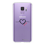 LaCoqueFrançaise Coque Samsung Galaxy S9 360 intégrale transparente Motif Coeur Noir Amour Tendance