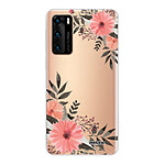 Evetane Coque Huawei P40 silicone transparente Motif Fleurs roses ultra resistant