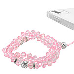Avizar Bijou de Téléphone Bracelet à Perles Cristal Collection Krista rose