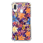 LaCoqueFrançaise Coque Samsung Galaxy A40 anti-choc souple angles renforcés transparente Motif Fleurs violettes et oranges