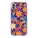 LaCoqueFrançaise Coque iPhone X/Xs Silicone Liquide Douce lilas Fleurs violettes et oranges