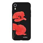 Evetane Coque iPhone Xr Silicone Liquide Douce noir Coquelicot