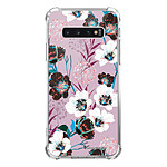 LaCoqueFrançaise Coque Samsung Galaxy S10 anti-choc souple angles renforcés transparente Motif Fleurs parme