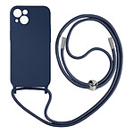 Avizar Coque Cordon pour Apple iPhone 13 Semi-rigide Lanière Tour du Cou 80cm bleu