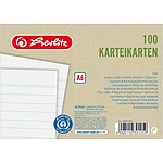 HERLITZ Lot de 100 cartes de vocabulaire A6 lignées Blanc