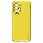Avizar Coque pour Samsung A23 5G Bi-matière Simili Cuir et Polycarbonate Rigide jaune