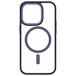 QDOS Coque pour iPhone 14 Pro Hybrid Soft avec Snap Compatible MagSafe Violet