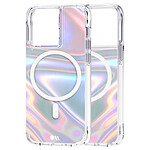Case mate Coque pour iPhone 13 Pro Rigide Compatible MagSafe Anti-chutes 3m Soap Bubble Nacré