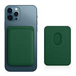 Avizar Porte Carte Magsafe iPhone 12 et 13 Cuir Fixation Magnétique Vert