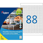 AGIPA Etui de 2200 étiquettes 45x8 mm (88 x 25F A4) Multi-usage Coin Rond Enlevable Blanc