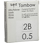Tombow Etui de 12 Mine pour porte-mine pointe calibrée 0,5 mm dureté 2B x12