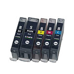 COMETE - CLI-8 - Pack de 5 Cartouches d'encre Compatibles Canon CLI-8 - Noir/Couleur - Marque française