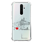 LaCoqueFrançaise Coque Xiaomi Redmi Note 8 Pro anti-choc souple angles renforcés transparente Motif J'aime Marseille