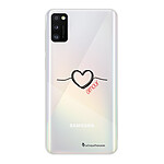 LaCoqueFrançaise Coque Samsung Galaxy A41 360 intégrale transparente Motif Coeur Noir Amour Tendance