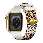 Avizar Bracelet pour Apple Watch 41 / 40 / 38 mm Silicone à Motif Léopard Marron clair