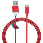 BigBen Connected Câble USB A / USB C 3A - 1,2m Pastèque Rouge