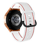 Avizar Bracelet pour Galaxy Watch 5 / 5 Pro / 4 Silicone Coutures Bicolore  Blanc / Rouge