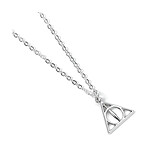 Harry Potter - Pendentif et collier plaqués argent Deathly Hallows