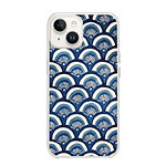 BigBen Connected Coque pour iPhone 13/14 en Résine Écailles Bleues Blanc / Bleu