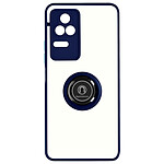 Avizar Coque pour Xiaomi Poco F4 5G Bi-matière Bague Métallique Support Vidéo  bleu