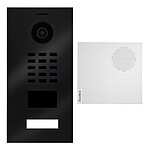 Doorbird - Portier vidéo IP lecteur de badge RFID encastré + Carillon D2101V TITANE BR KIT 3