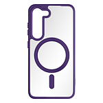 Avizar Coque MagSafe pour Samsung Galaxy S23 Plus Dos Rigide Contour Silicone Mat  Violet Foncé