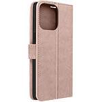 Avizar Étui Mandala Fleur pour iPhone 14 Pro Max Portefeuille Support Vidéo  Rose Gold