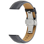 Avizar Bracelet pour Galaxy Watch 5 / 5 Pro / 4 Cuir véritable Boucle Papillon  gris foncé