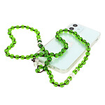 Avizar Bijou de Téléphone Bracelet à Perles Rondes Collection Glam vert Translucide