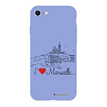 LaCoqueFrançaise Coque iPhone 7/8/ iPhone SE 2020 Silicone Liquide Douce lilas J'aime Marseille