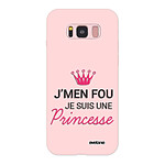 Evetane Coque Samsung Galaxy S8 Silicone Liquide Douce rose pâle Je suis une princesse