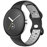 Avizar Bracelet pour Google Pixel Watch Silicone Bicolore Souple  Noir et Gris