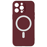 Avizar Coque Magsafe pour iPhone 15 Pro Max Silicone Souple Soft touch  Bordeaux