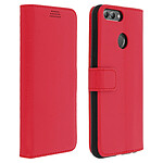 Avizar Housse Huawei P Smart Etui Portefeuille Coque Silicone Support Vidéo Rouge