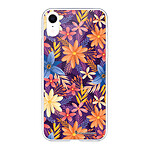 LaCoqueFrançaise Coque iPhone Xr silicone transparente Motif Fleurs violettes et oranges ultra resistant