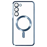 Avizar Coque MagSafe pour Samsung S23 Plus silicone protection caméra Transparent / Bleu