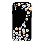 Evetane Coque iPhone Xr Silicone Liquide Douce noir Marguerite