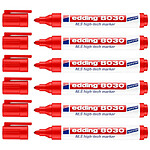EDDING Marqueur NLS High-tech 8030 Inoxydable Rouge Pointe Ronde 1,5-3 mm x 6