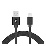 LaCoqueFrançaise Câble USB compatible avec Samsung & Wiko Micro USB nylon noir 2m