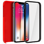 Avizar Coque iPhone X / XS Protection Silicone + Arrière Polycarbonate - Rouge