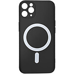 Avizar Coque MagSafe pour iPhone 11 Pro Soft Touch Finition Mate Bords Surélevés  noir