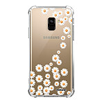 Evetane Coque Samsung Galaxy A8 2018 anti-choc souple angles renforcés transparente Motif Marguerite